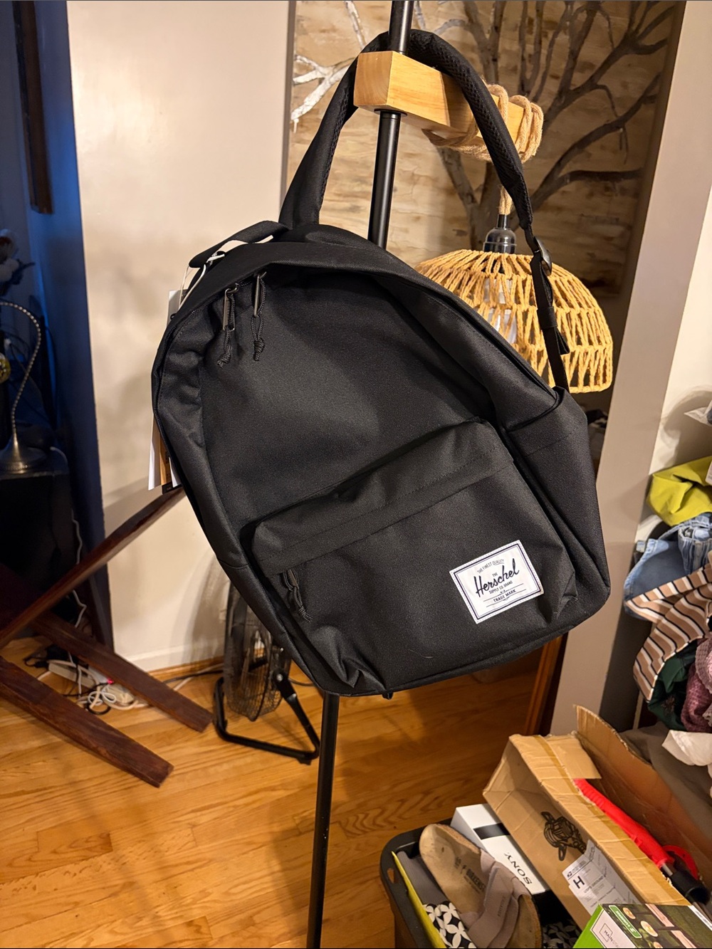 Herschel Supply Company Black Backpack with Front Patch Pocket